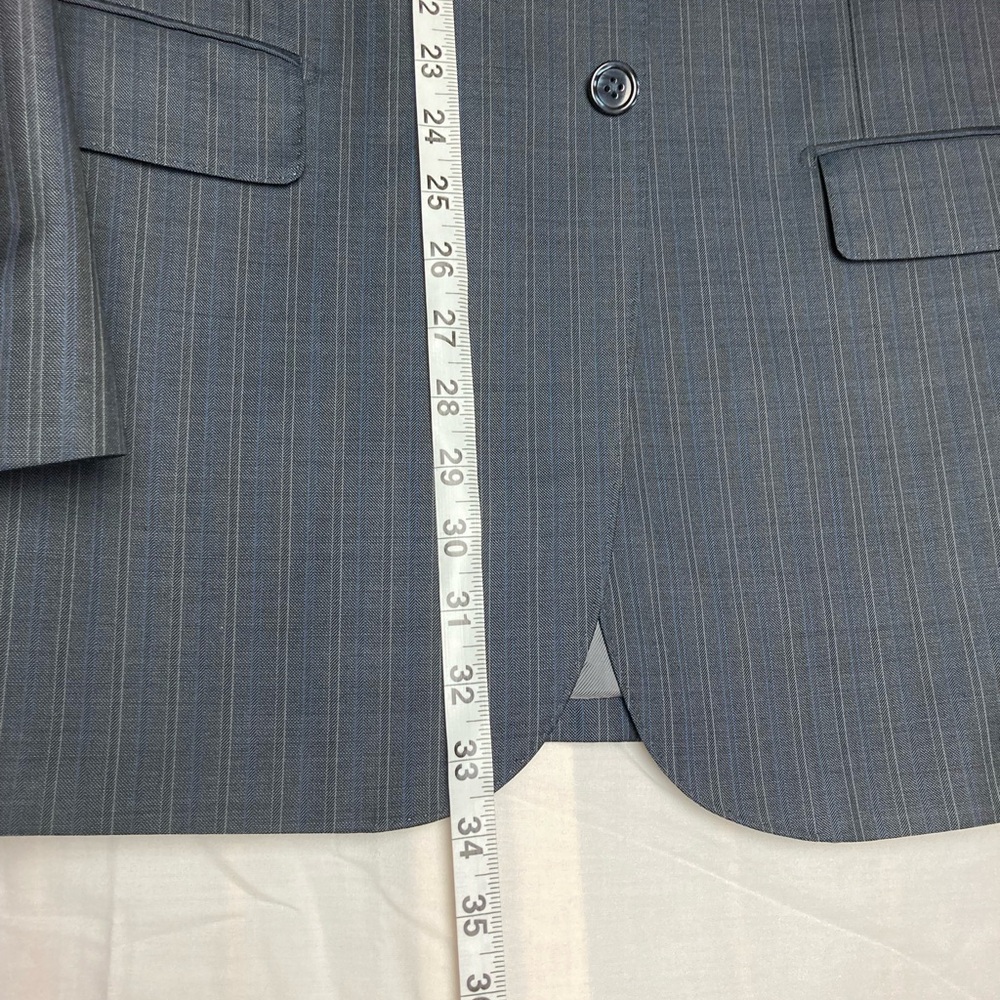 Tiglio luxe silk and wool Charcoal Pinstripe Blazer - Picture 11 of 15